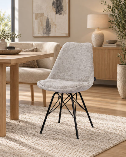 Chaise en tissu, pieds croisés en métal 58x49,5x83CM-BALA