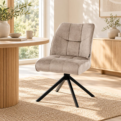 Chaise pivotante en tissu, 60x50xH84CM-OLIVIA