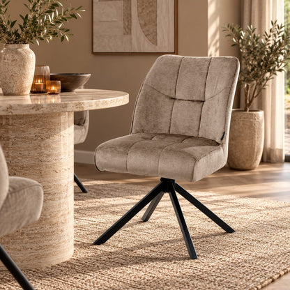 Chaise pivotante en tissu, 60x50xH84CM-OLIVIA