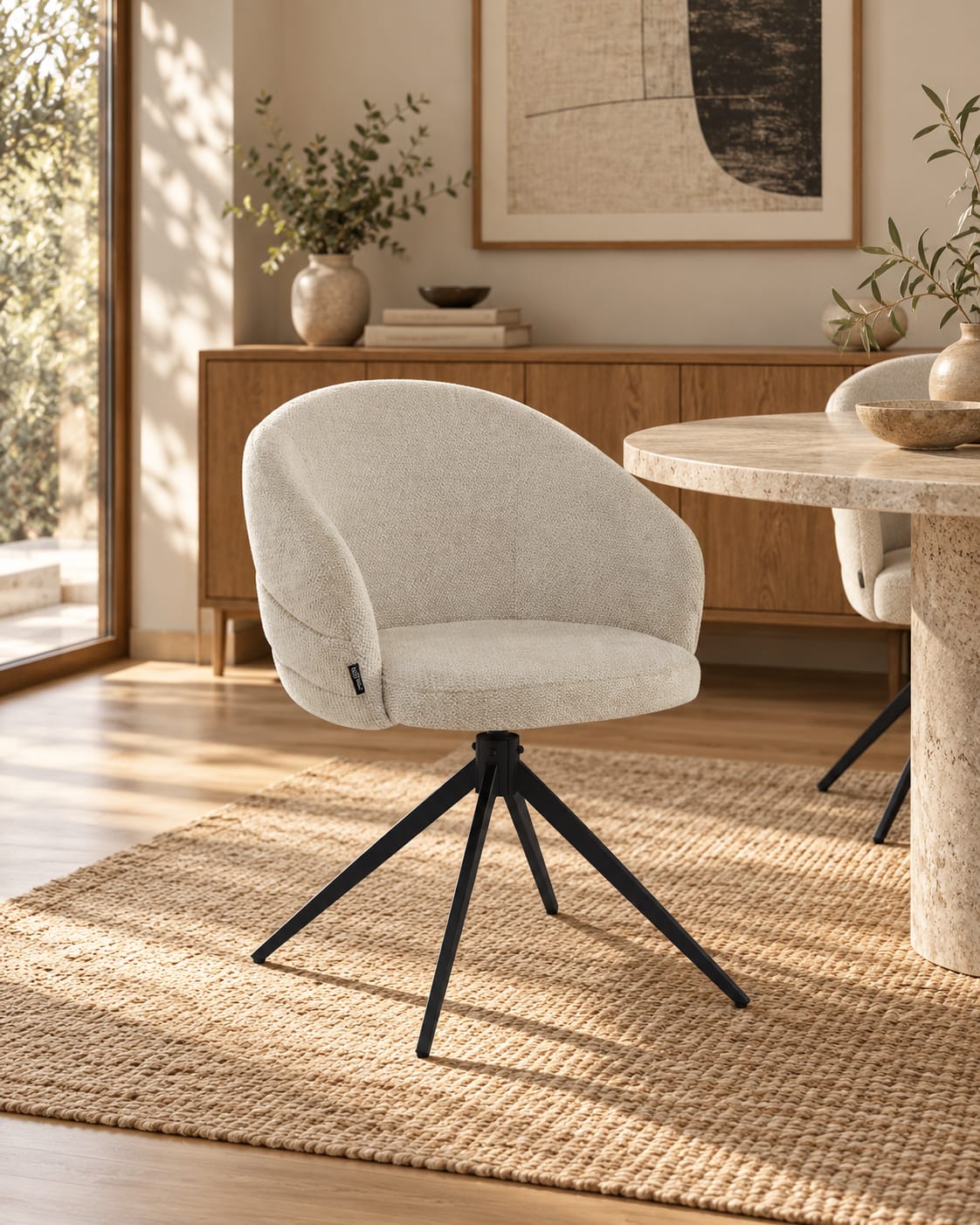 Chaise en tissu anti tache, 50x50xH78,6CM - CALYPSA