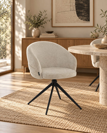 Chaise en tissu anti tache, 50x50xH78,6CM - CALYPSA