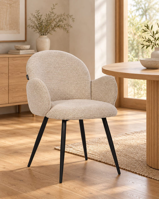Chaise en tissu anti tache, 64x60xH84CM - EDEN