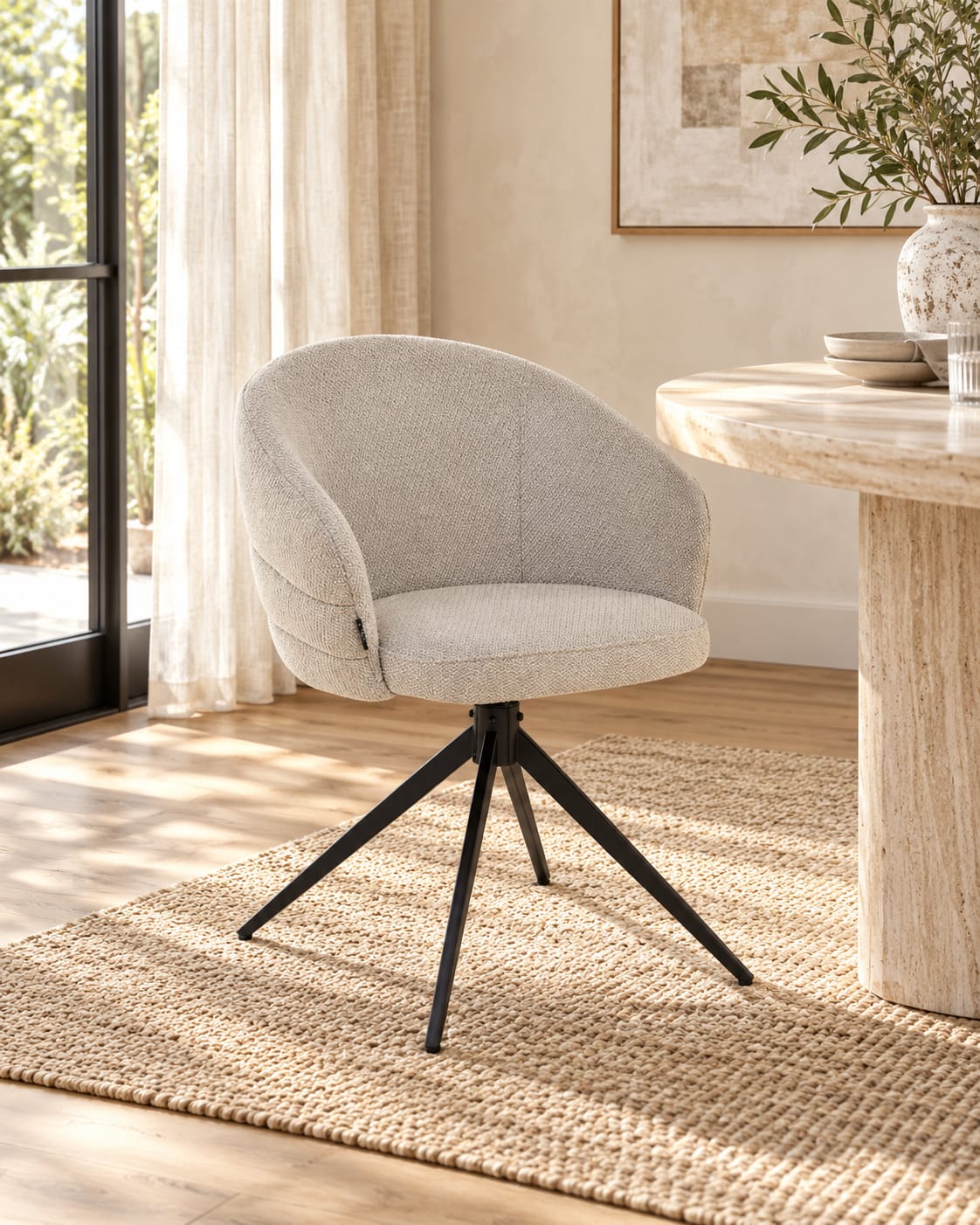 Chaise en tissu anti tache, 50x50xH78,6CM - CALYPSA