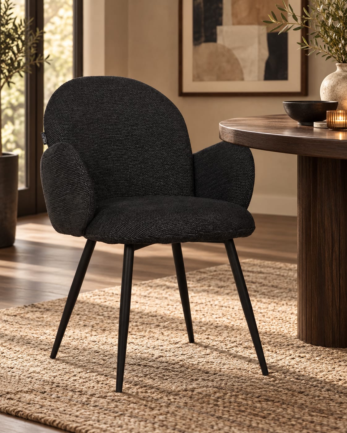 Chaise en tissu anti tache, 64x60xH84CM - EDEN