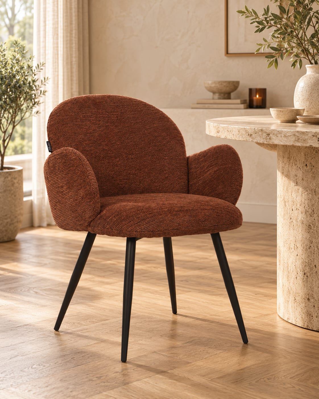 Chaise en tissu anti tache, 64x60xH84CM - EDEN