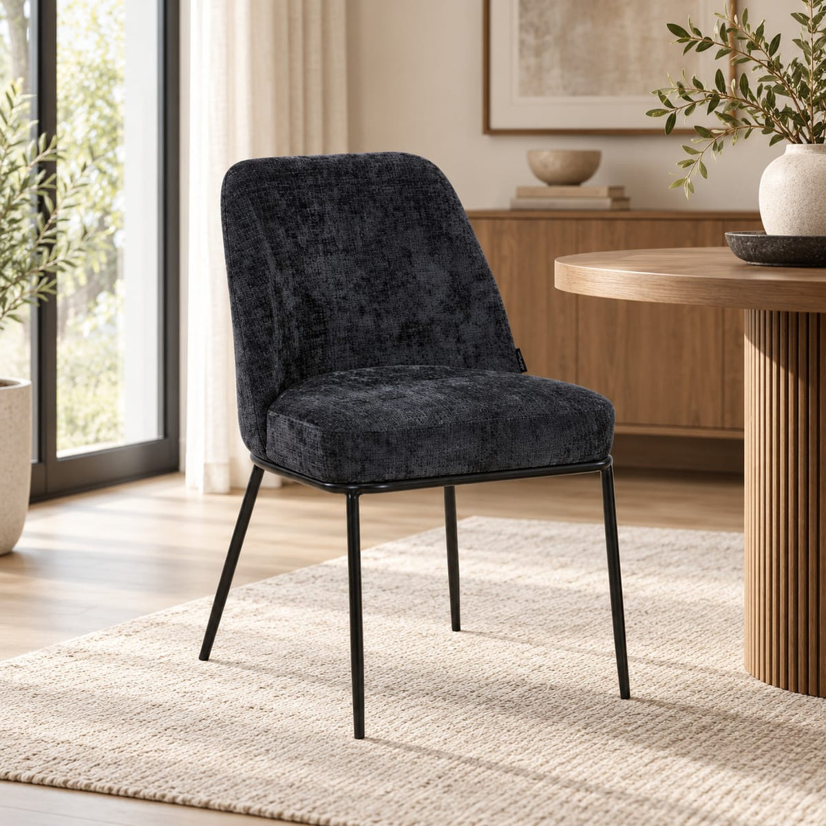 Chaise en tissu anti tache, 45x58,5xH85,5CM - BENNY