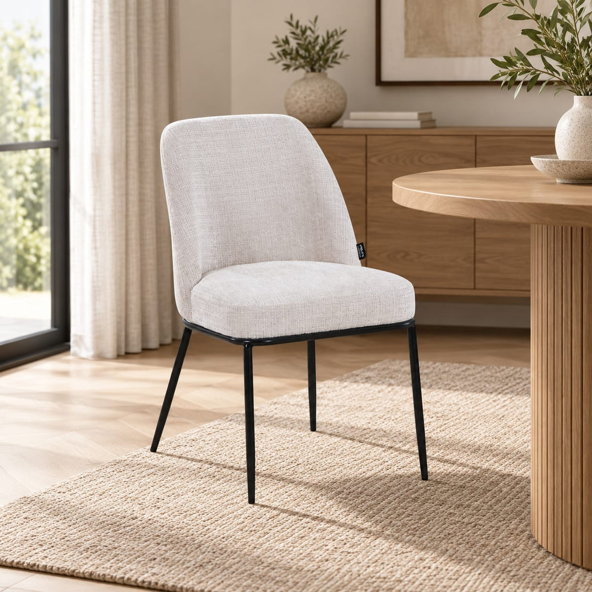 Chaise en tissu anti tache, 45x58,5xH85,5CM - BENNY