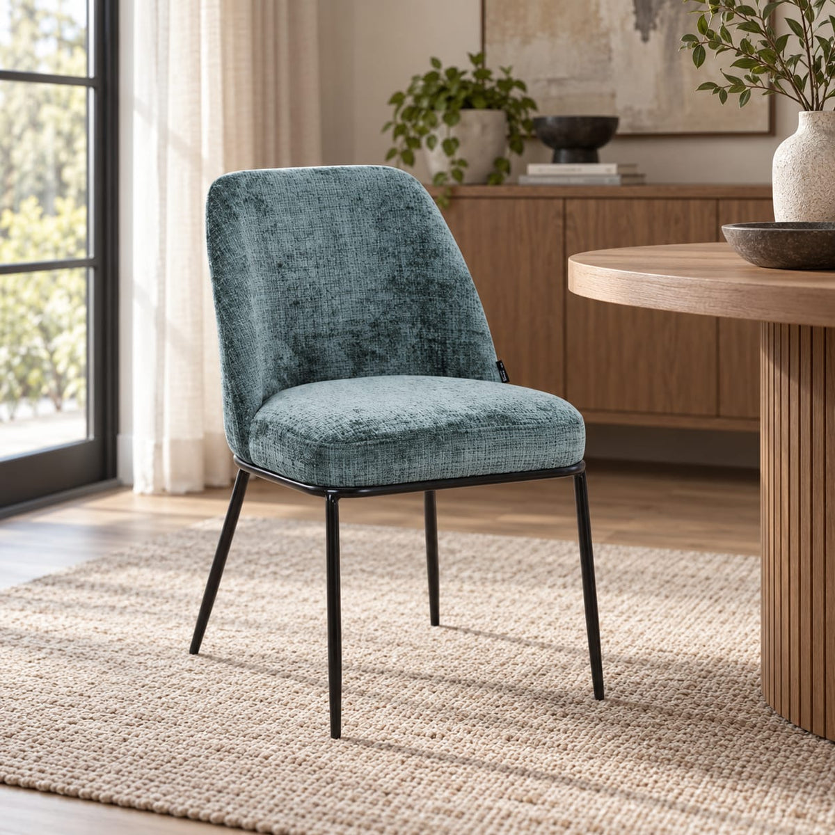 Chaise en tissu anti tache, 45x58,5xH85,5CM - BENNY