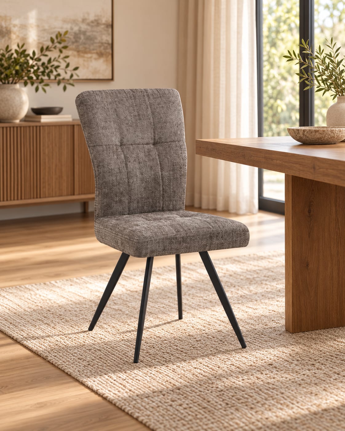 Chaise en tissu anti tache, 47x62xH93CM - NOVALI