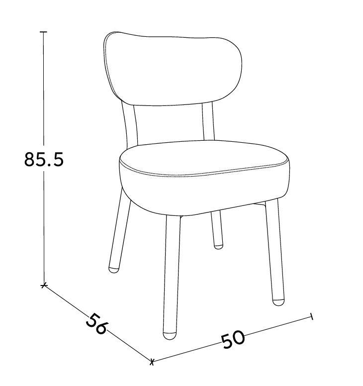 Chaise en tissu anti tache, 50x56xH85,5CM - ELLA