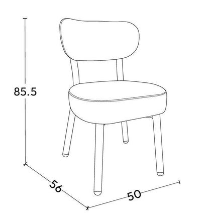 Chaise en tissu anti tache, 50x56xH85,5CM - ELLA