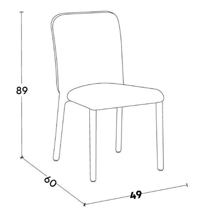 Chaise en tissu anti tache, 49x60xH89CM - NOGA