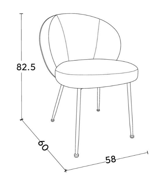 Chaise en tissu anti tache, 58x60xH82,5CM - SHIREL