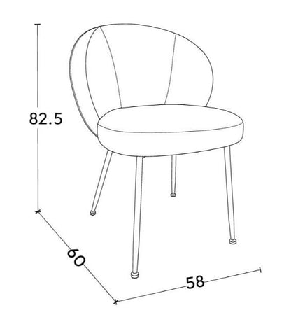 Chaise en tissu anti tache, 58x60xH82,5CM - SHIREL