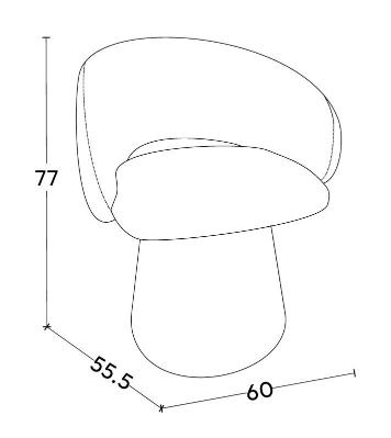 Chaise pivotante en tissu anti tache, 60x55,5xH77CM - ELIANA