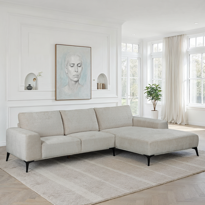 Canapé Angle 5places Tissu 297X186xH90cm - HELENA