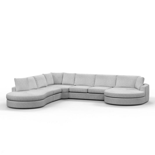 Grand Canapé d'Angle modulable 9-10 places en tissu 393x320xH94 cm - MARDINI