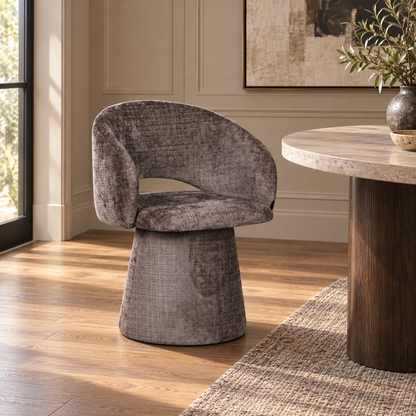 Chaise pivotante en tissu anti tache, 60x55,5xH77CM - ELIANA