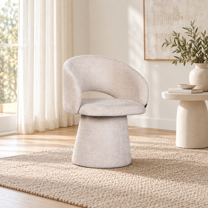 Chaise pivotante en tissu anti tache, 60x55,5xH77CM - ELIANA