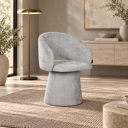 Chaise pivotante en tissu anti tache, 60x55,5xH77CM - ELIANA