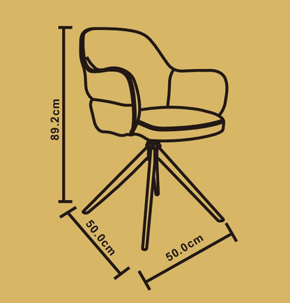 Chaise à accoudoir pivotante en tissu anti tache, 50x50xH89,2CM - VELORA